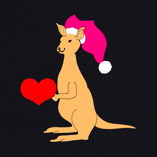 Cute Valentines Kangaroo with red heart Australian animal lover by Artstastic